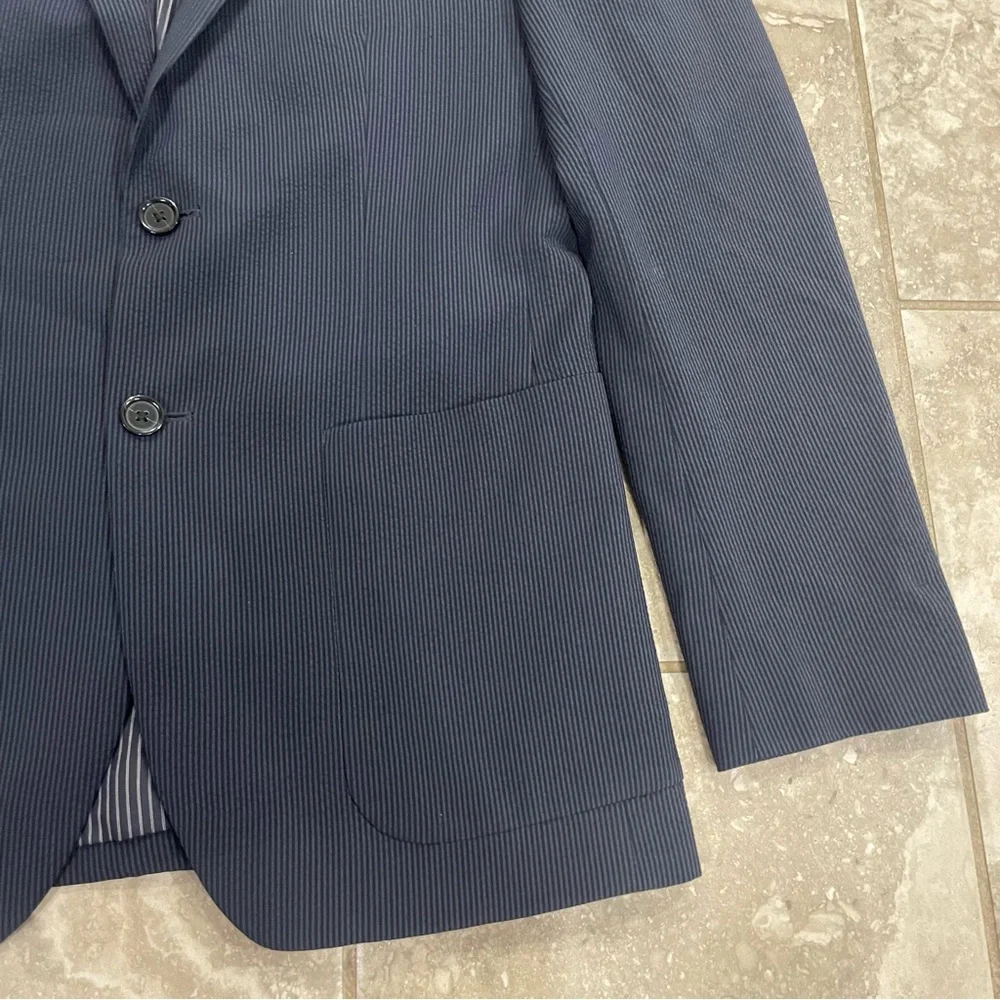 Banana Republic Blazer Mens 38 Regular Slim Fit Marzotto Wool Silk Jacket Stripe